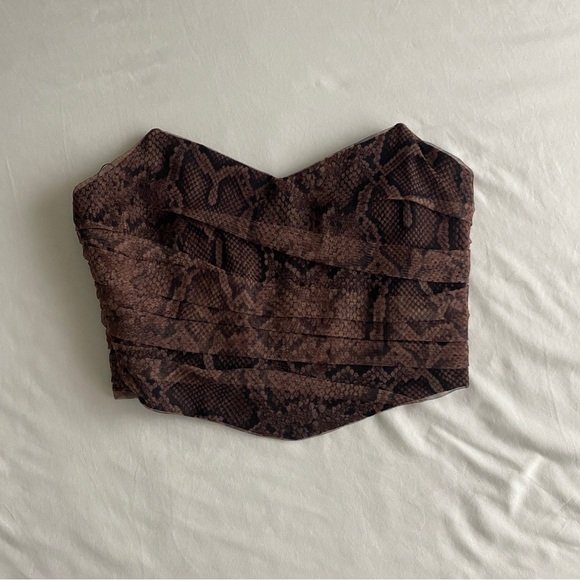zara snake print tulle corset top - Picture 1 of 2